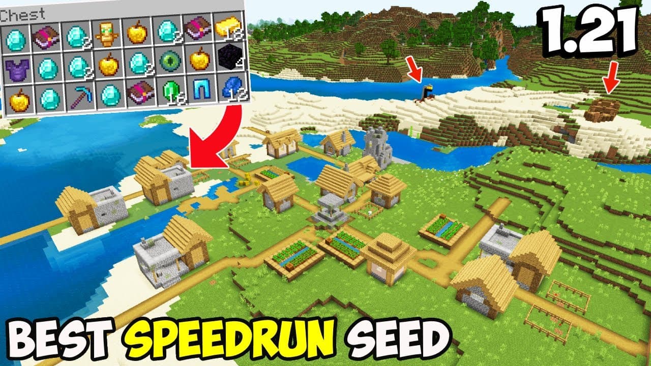 BEST SPEEDRUN SEED [MCPE/Bedrock] Thumbnail